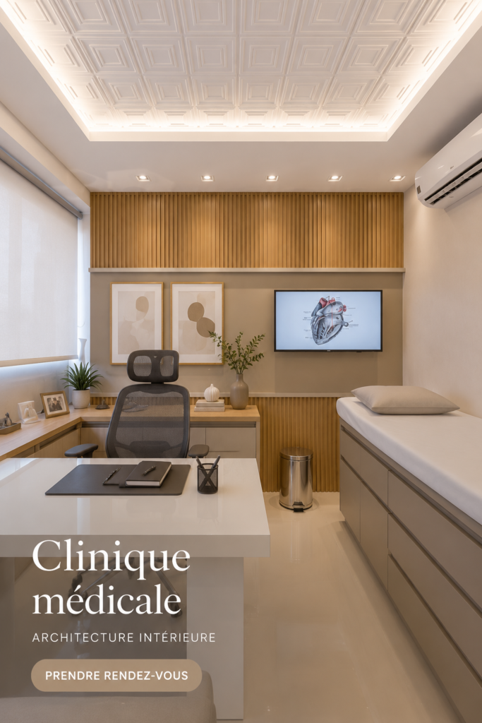 Une clinique médicale moderne avec un design innovant et accueillant.