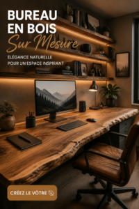 Bureau en bois sur mesure avec un design moderne et chaleureux