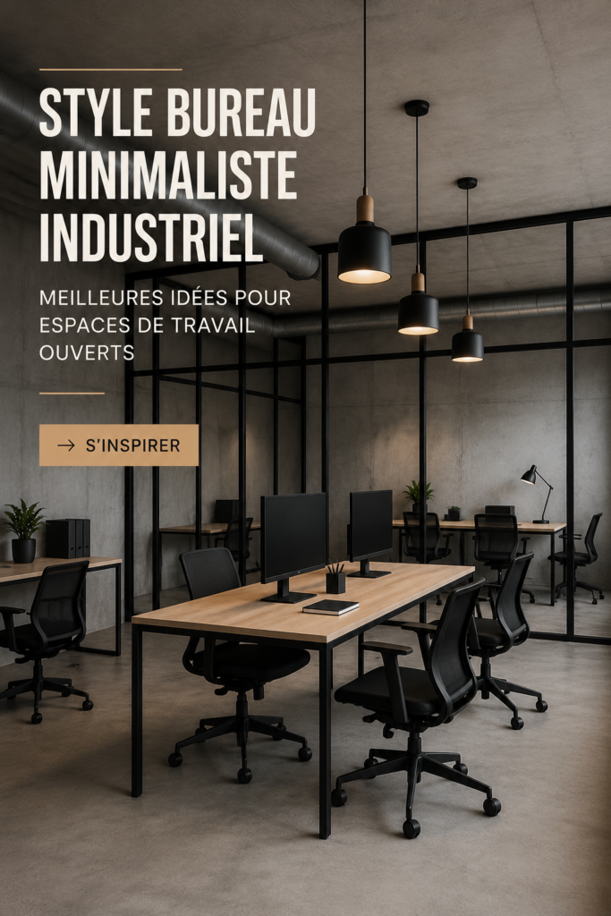 Un bureau minimaliste industriel avec des lignes épurées et un espace bien organisé