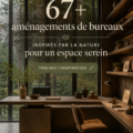 Bureau bien aménagé avec des éléments naturels et des plantes d'intérieur pour une ambiance apaisante.