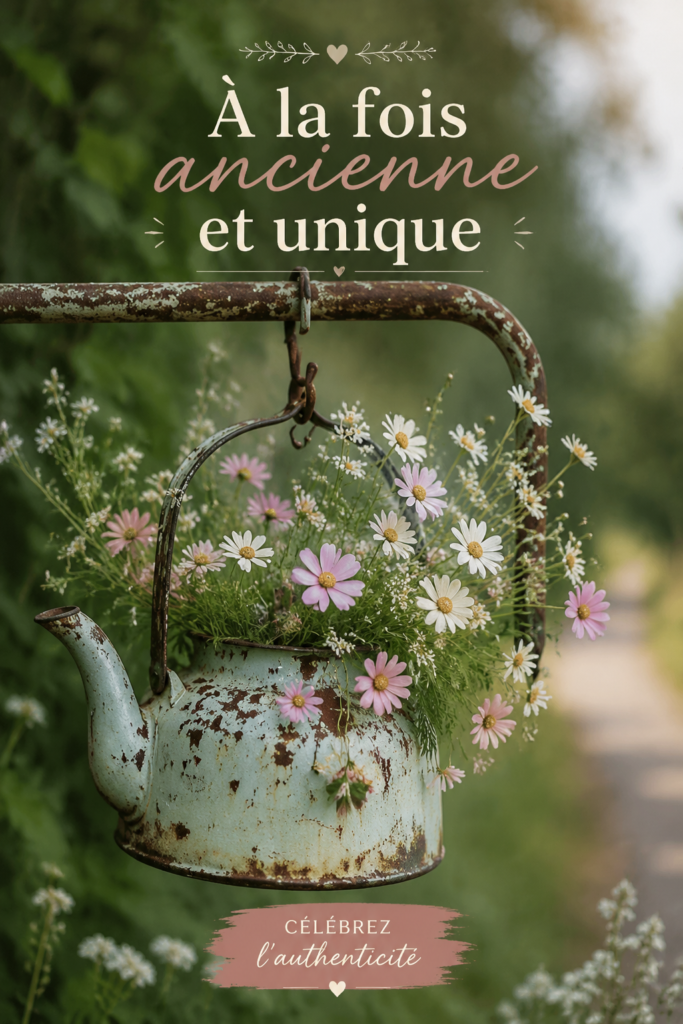 Une collection d'objets anciens uniques sur une étagère en bois