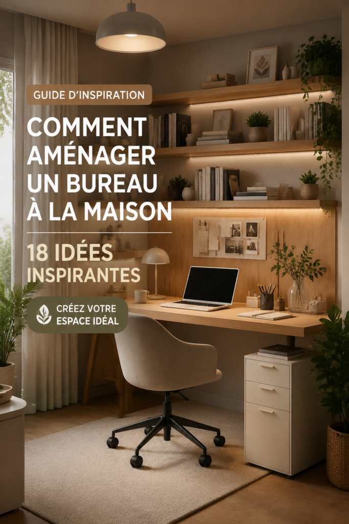 Bureau à domicile élégant et fonctionnel avec décoration moderne