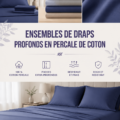 Ensemble de draps en percale de coton Nautica sur un lit moderne