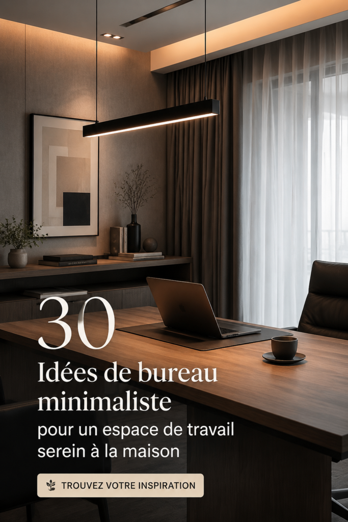 Exemple de bureau minimaliste et apaisant avec des couleurs neutres