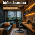 Un bureau moderne bien organisé avec des plantes et des éléments de décoration inspirants.