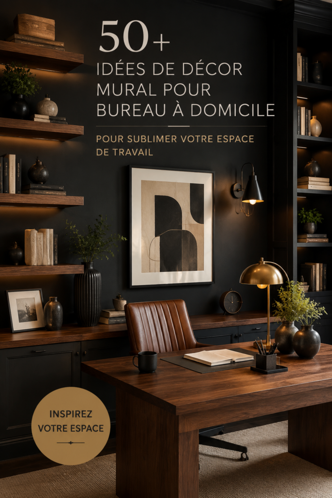 Bureau moderne décoré avec des tableaux inspirants et des plantes
