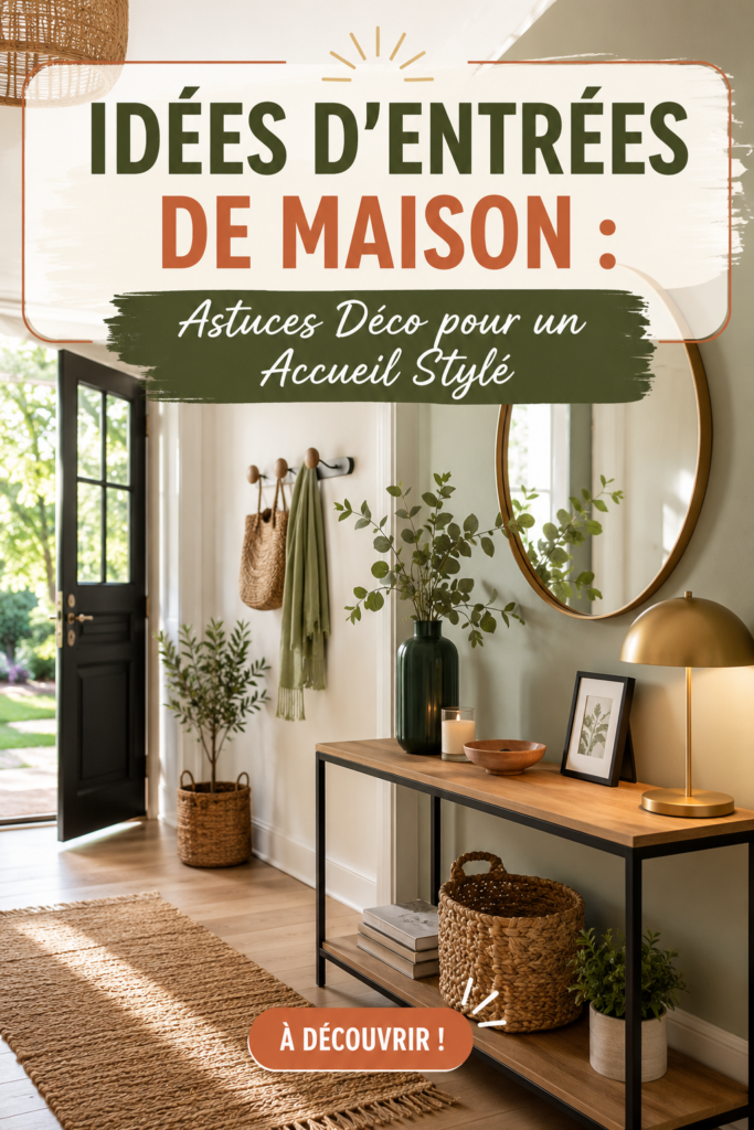 Entrée de maison décorée avec une ambiance chaleureuse et accueillante