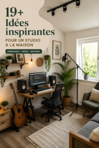 Un studio à domicile chaleureux et inspirant avec des touches personnelles