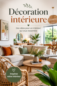 Une pièce décorée dans un style chaleureux et moderne.