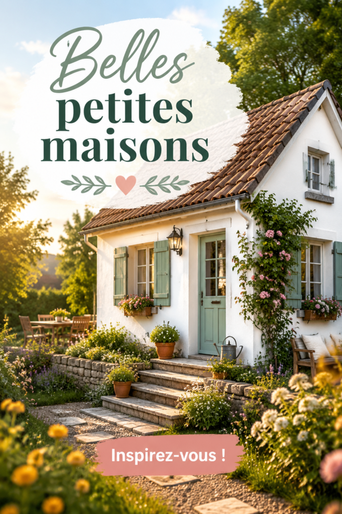 Vue d'une belle petite maison moderne avec jardin.