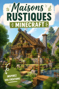 Maison rustique construite dans Minecraft avec des matériaux naturels