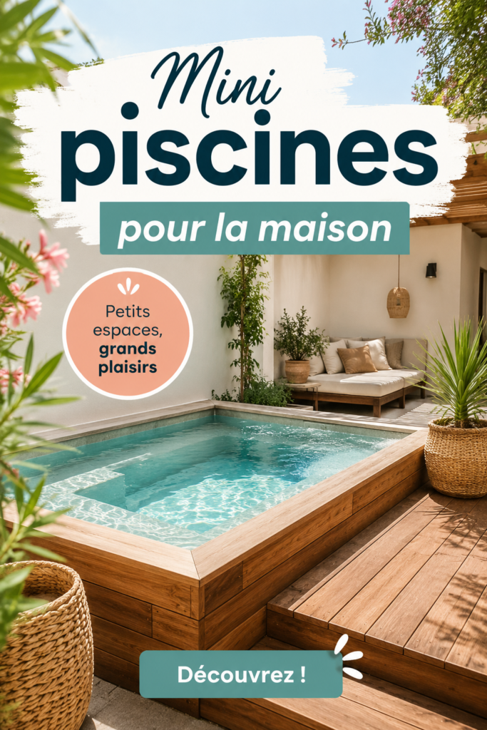 Image d'une jolie mini piscine installée dans un jardin ensoleillé.