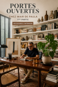 Vue de l'ouverture de la maison Wair de Paula, mettant en avant l'architecture moderne et chaleureuse.