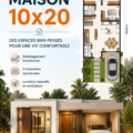 Plan de maison 10x20 moderne et esthétique