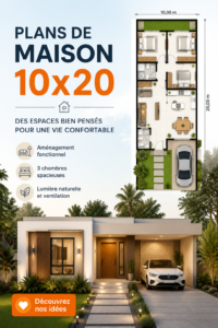 Plan de maison 10x20 moderne et esthétique