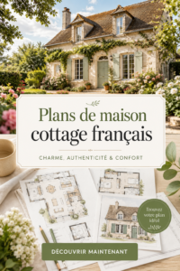 Plan architectural d'une maison cottage chaleureuse et accueillante.