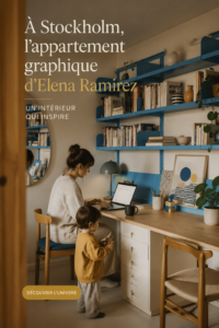 Appartement d'Elena Ramirez à Stockholm, style graphique moderne et chaleureux.
