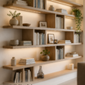 Bibliothèque compacte moderne dans un petit salon