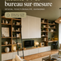 Un salon moderne avec une bibliothèque sur-mesure et un meuble TV élégant.