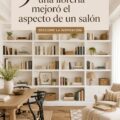 Une bibliothèque moderne dans un salon lumineux, décoré avec goût