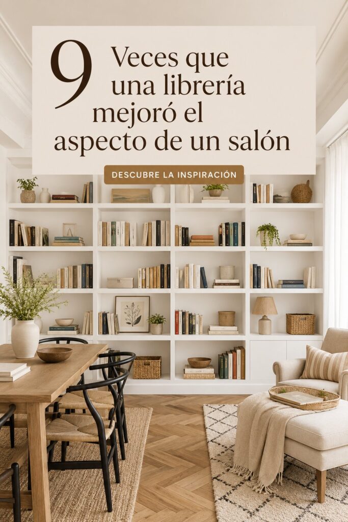 Une bibliothèque moderne dans un salon lumineux, décoré avec goût