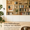 Bibliothèque sur mesure dans un salon chaleureux