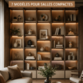 Modèle de bibliothèque design pour petit salon