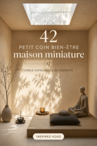 Coin bien-être aménagé dans une tiny house avec des plantes et des coussins