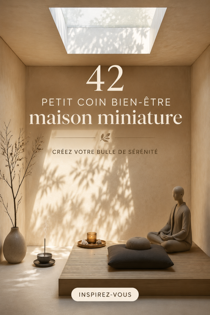 Coin bien-être aménagé dans une tiny house avec des plantes et des coussins