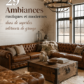 Un intérieur alliant le style rustique et moderne avec des éléments de bois brut et des lignes épurées.