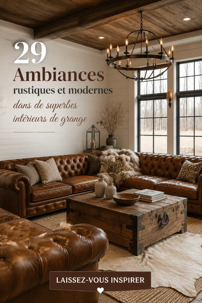 Un intérieur alliant le style rustique et moderne avec des éléments de bois brut et des lignes épurées.