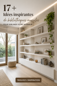 Une belle étagère murale avec des livres et des éléments de décoration
