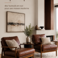 Un élégant fauteuil en cuir dans un intérieur moderne et chaleureux