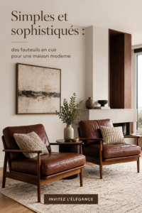 Un élégant fauteuil en cuir dans un intérieur moderne et chaleureux