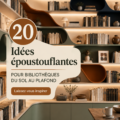 Bibliothèque moderne du sol au plafond dans un salon chaleureux