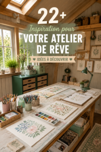 Aménagement d'un coin créatif inspirant dans un jardin avec meuble en bois