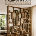 Paroi en bois séparant un espace ouvert dans une maison moderne.