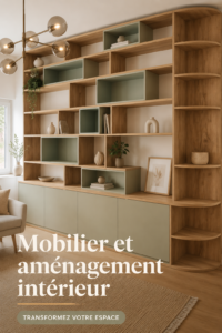 Mobilier moderne et chaleureux dans un salon accueillant
