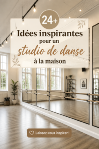 Un studio de danse aménagé avec des miroirs et un éclairage chaleureux, prêt pour la pratique.