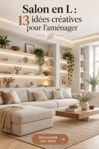 Salon en L lumineux et chaleureux, aménagé avec goût