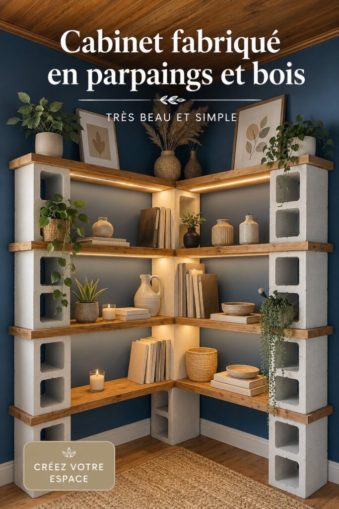 Un beau cabinet en bois moderne et pratique, fait à la main