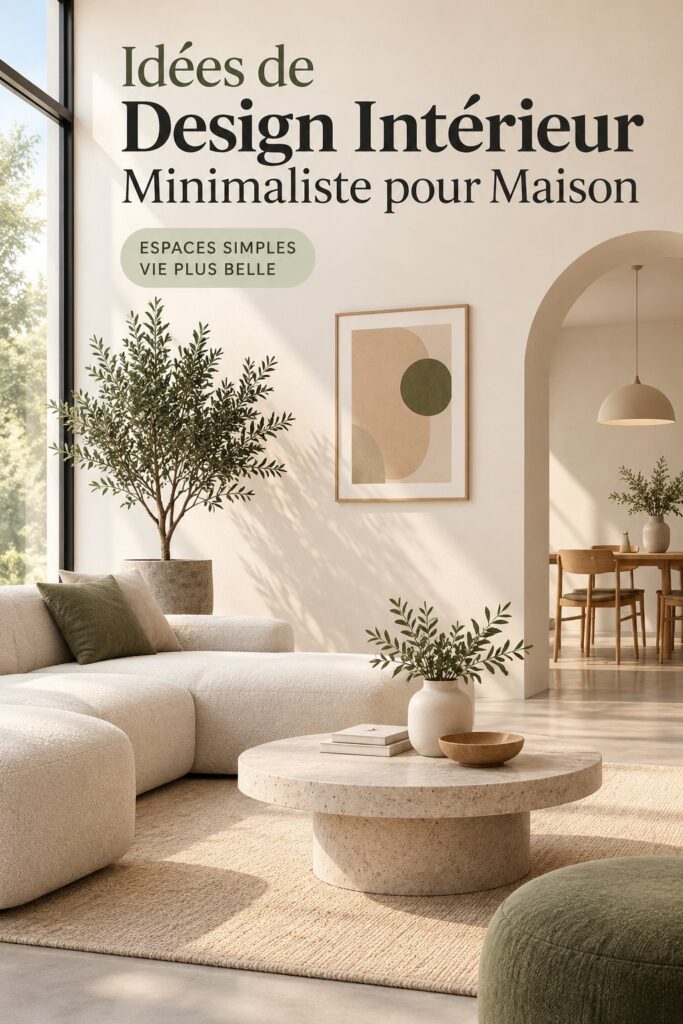 Un salon minimaliste avec un mobilier élégant et épuré, évoquant sérénité et simplicité.