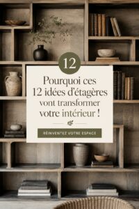 Bibliothèque moderne en bois avec des livres et des objets déco