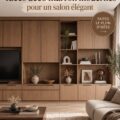 Salon moderne décoré avec des éléments marron chaleureux et élégants.