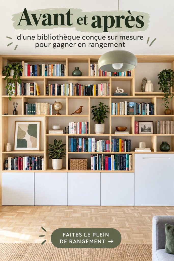 Transformation d'une pièce avec une librairie sur mesure et pratique