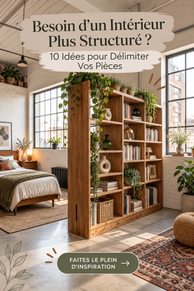 Intérieur d'une maison clair et bien structuré avec des zones délimitées